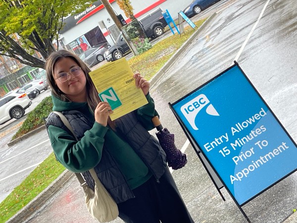 Sharlyn after successfully earning a driver's licence